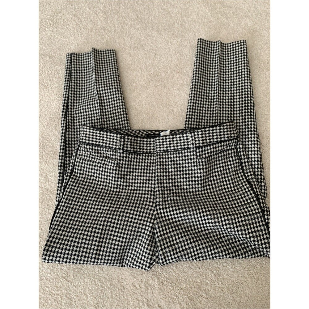 Banana Republic Sloan Pants Houndtooth Black/White Ankle Size 8